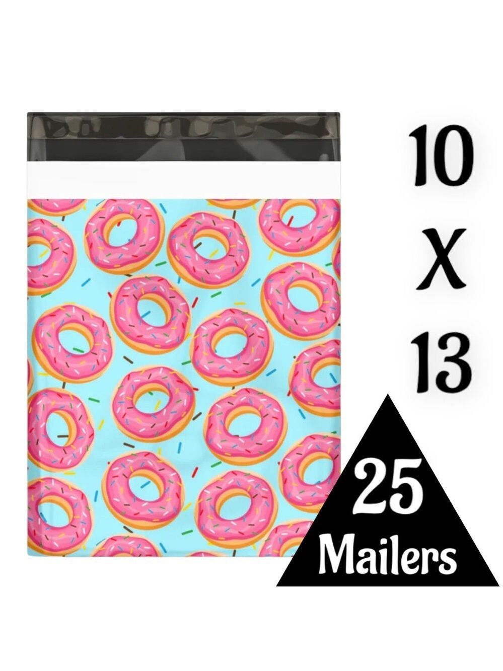 25 10X13 Poly Mailers Donuts And Sprinkles, Shipping Envelopes PRICE IS FIRM - Picture 8 of 9